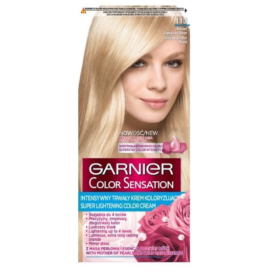 Garnier, Color Sensation, Krem koloryzujący, 113 Jedwabisty beżowy superjasny blond Garnier