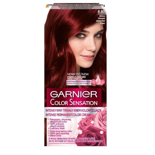 Garnier, Color Sensation, Krem koloryzujący, 4.60 Intensywna ciemna czerwień Garnier