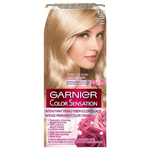 Garnier, Color Sensation, Krem koloryzujący, 9.13 Krystaliczny beżowy jasny blond Garnier