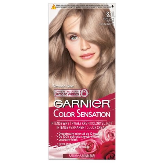 Garnier, Color Sensation, Krem koloryzujący do włosów 8.11 Perłowy Blond Garnier