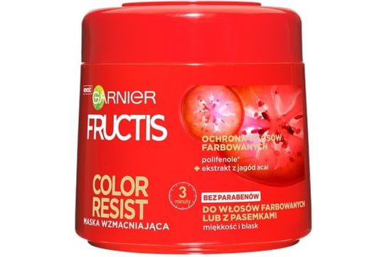 Garnier, Fructis Color Resist, Maska wzmacniająca do włosów farbowanych i z pasemkami, 300 ml Garnier