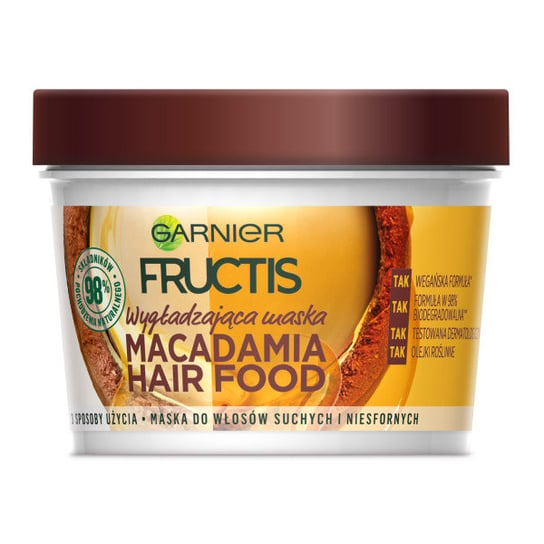Garnier, Fructis Hair Food, Maska do włosów suchych Macadamia, 390 ml Garnier
