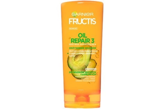 Garnier, Fructis Oil Repair 3, Odżywka wzmacniająca do włosów suchych i łamliwych, 200 ml Garnier