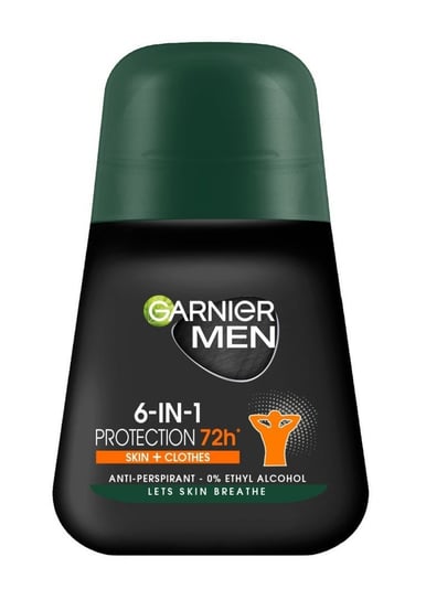 Garnier, Men, Dezodorant roll-on 6in1 Protection 72h Skin+Clothes, 50 ml Garnier