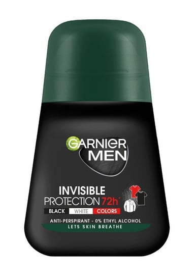 Garnier, Men, Dezodorant roll-on Invisible Protection 72h Black White Colors, 50 ml Garnier