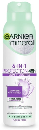 Garnier, Mineral Floral Fresh, Dezodorant w spray'u 6in1 Protection 48h Skin+Clothes, 150 ml Garnier