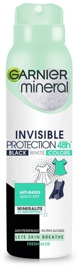 Garnier, Mineral Invisible Protection, Dezodorant spray 48h Fresh Aloe Black White Colors, 150 ml Garnier