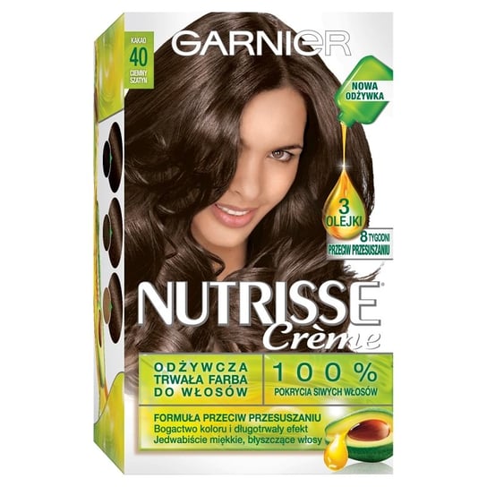 Garnier, Nutrisse Crème, Farba do włosów, 40 Ciemny szatyn Garnier