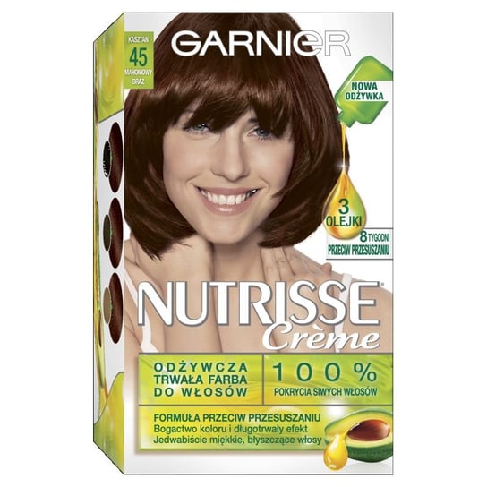 Garnier, Nutrisse Crème, Farba do włosów, 45 Mahoniowy brąz Garnier