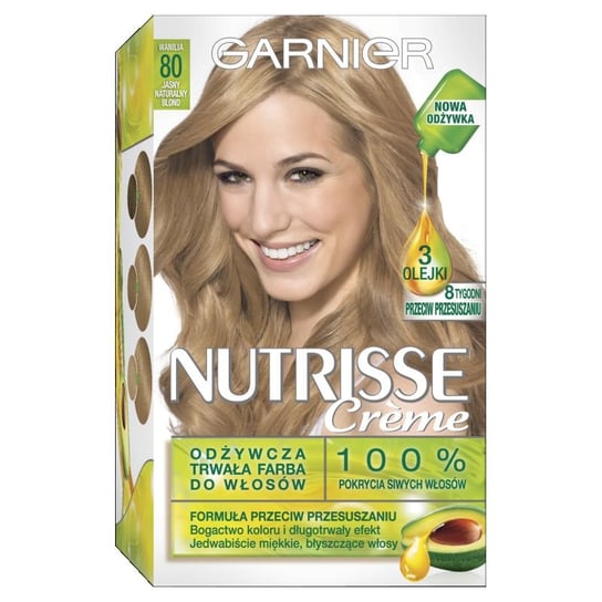 Garnier, Nutrisse Crème, Farba do włosów, 80 Jasny naturalny blond Garnier