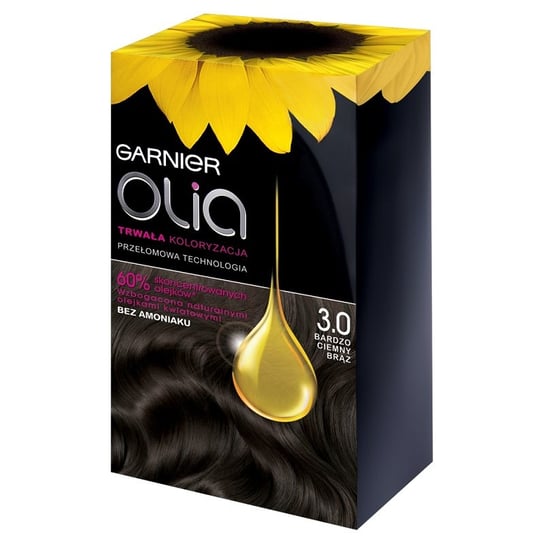 Garnier, Olia, Farba do włosów, 3.0 Bardzo ciemny brąz Garnier