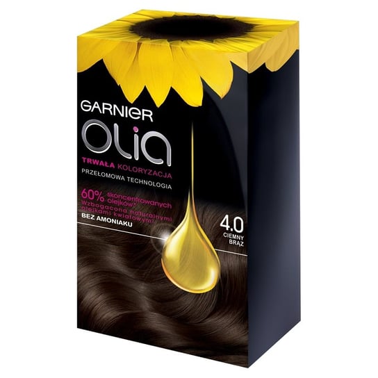 Garnier, Olia, Farba do włosów, 4.0 Ciemny brąz Garnier