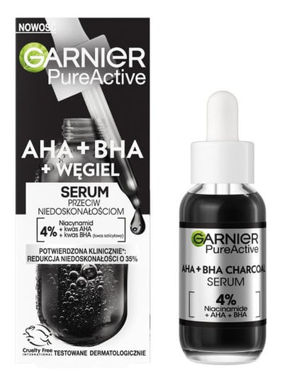 Garnier, Pure Active, Serum przeciw niedoskonałościom Aha + Bha + Węgiel, 30 ml Garnier