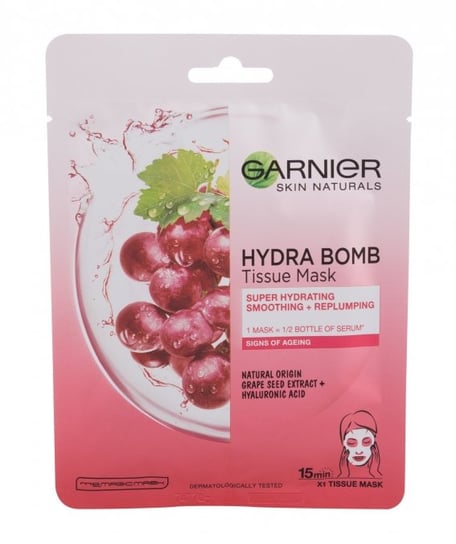 Garnier, Skin Naturals Hydra Bomb Natural, Maseczka do twarzy Origin Grape Seed Extract, 1 szt. Garnier