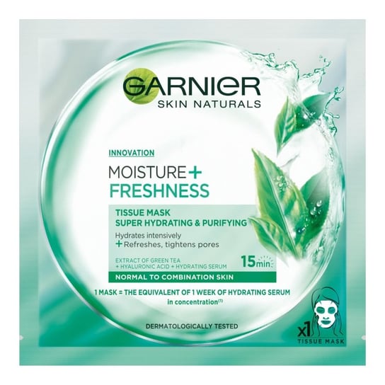 Garnier, Skin Naturals, Maseczka do twarzyz zieloną herbatą skóra normalna i mieszana, 32 g Garnier