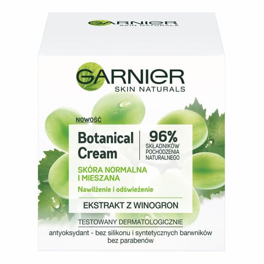 Garnier, Skin Naturals, Nawilżający krem dla skóry normalnej i mieszanej Ekstrakt z Winogron, 50 ml Garnier