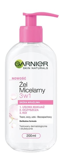 Garnier, Skin Naturals, Żel micelarny 3w1 skóra wrażliwa, 200 ml Garnier