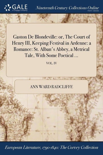 Gaston De Blondeville Radcliffe Ann Ward