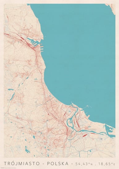 Gdańsk Gdynia Sopot Mapa - plakat A3 29,7x42 cm inna (Inny)