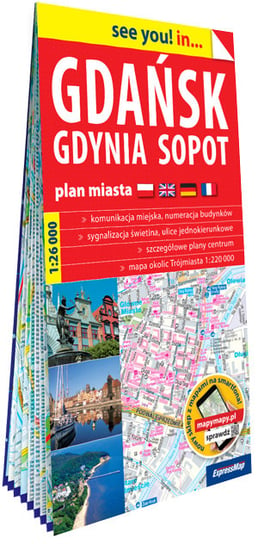 Gdańsk, Gdynia, Sopot papierowy plan miasta 1:26 000 Opracowanie zbiorowe