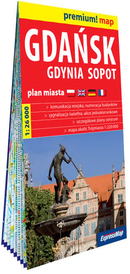 Gdańsk, Gdynia, Sopot plan miasta w kartonowej oprawie 1:26 000 Opracowanie zbiorowe