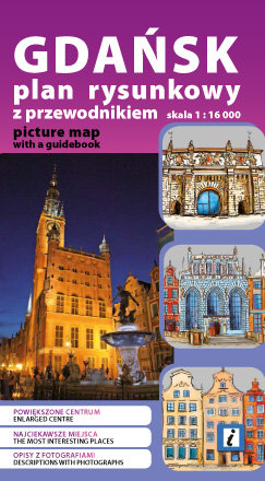 Gdańsk. Plan rysunkowy z przewodnikiem 1:16 000 Studio Plan
