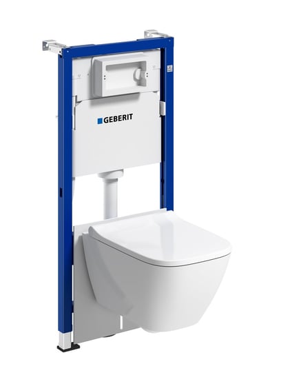 Geberit Duofix Basic stelaż podtynkowy z uszczelką i miską WC Smyle Square Rimfree z deską wolnoopadającą 118.348.00.2 Inna marka