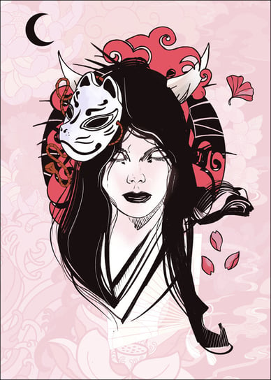 Geisha Kitsune - plakat 20x30 cm / AAALOE Inna marka