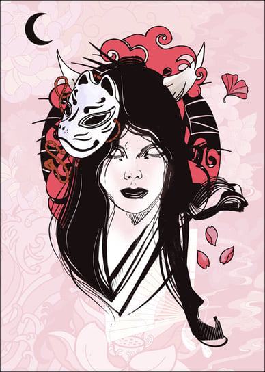 Geisha Kitsune - plakat 30x40 cm / AAALOE Inna marka