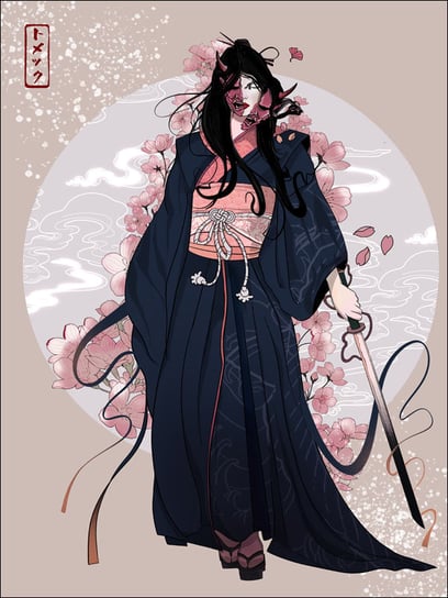Geisha, maska demona - plakat 29,7x42 cm / AAALOE Inna marka