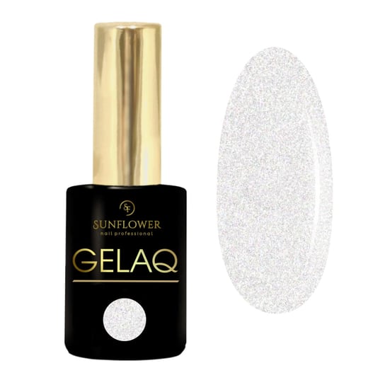 Gelaq, Glitter Nr 181    Lakier Hybrydowy  UV - Biało-Srebrny Brokat SUNFLOWER