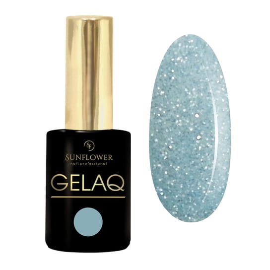 Gelaq, Glitter Nr 182         Lakier Hybrydowy  UV - Pastelowy Niebieski Brokat SUNFLOWER