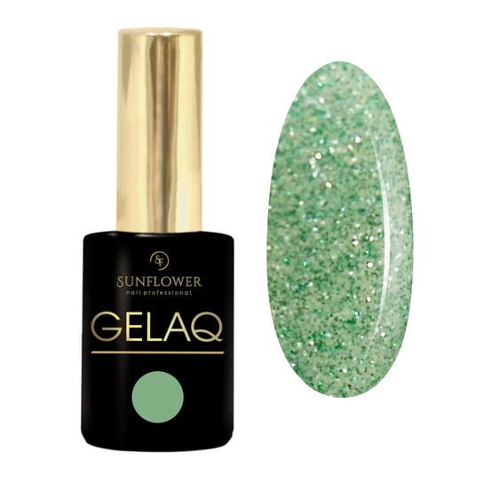 Gelaq, Glitter Nr 183         Lakier Hybrydowy  UV - Pastelowy Zielony Brokat SUNFLOWER