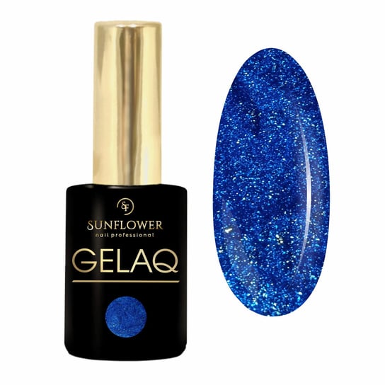 Gelaq, Glitter Nr 184         Lakier Hybrydowy  UV -  Kobalt Brokat SUNFLOWER