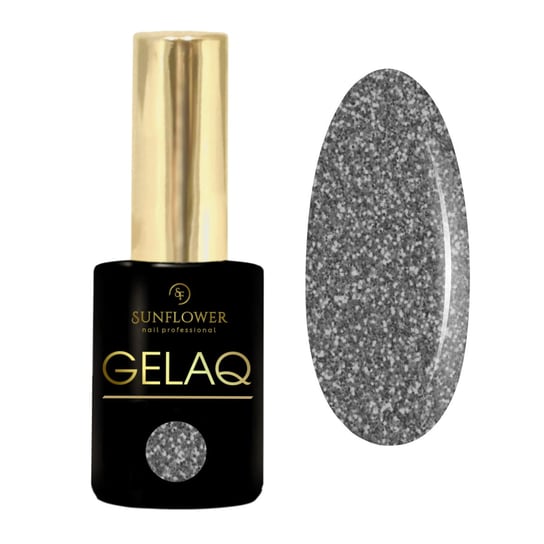 Gelaq, Glitter Nr 272         Lakier Hybrydowy  UV - Grafitowy Brokat SUNFLOWER