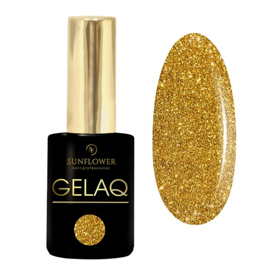 Gelaq, Glitter Nr 274         Lakier Hybrydowy  UV - Złoty Hologram Brokat SUNFLOWER