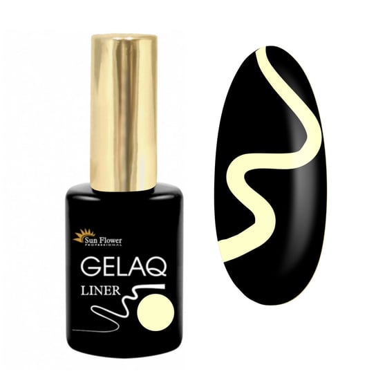 Gelaq, Nr 191 Liner Lakier Hybrydowy UV - Złoty Brokat Thin Brush SUNFLOWER
