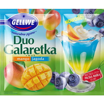 Gellwe Duo Galaretka Smak Mango Jagoda 75 G (50 G + 25 G) HH POLAND