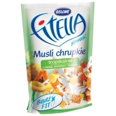 Gellwe, Fitella, Musli Chrupkie, Tropikalne, 50 g Gellwe