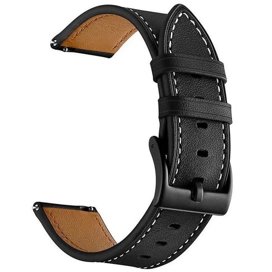 Genuine Leather Stap Skórzany Pasek Samsung Gear S3 / Galaxy Watch 46Mm / Watch 3 45Mm (Black) D-pro