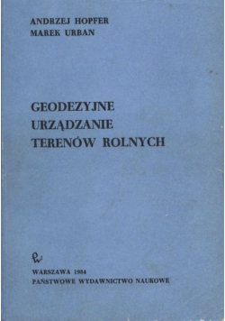 Geodezyjne urządzanie terenów rolnych Hopfer Andrzej