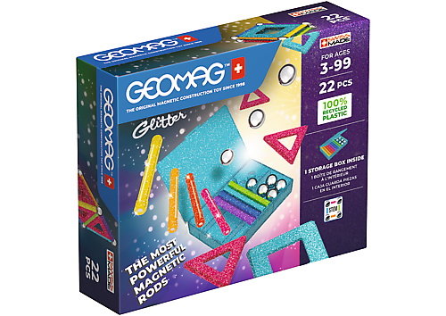 Geomag, klocki, Glitter Recycled 22 el., G534 Geomag