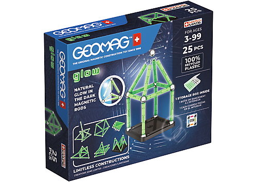 Geomag, klocki, Glow Recycled 25 el, G328 Geomag