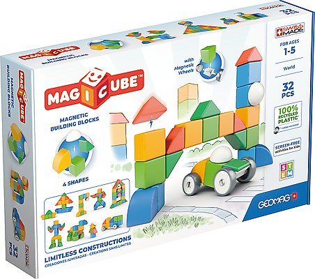 Geomag, klocki konstrukcyjne Magicube 4 Shapes Recycled World 32 pcs, G203 Geomag