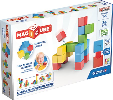 Geomag, klocki konstrukcyjne Magicube Full Color Recycled Try me 24 pcs, G068 Geomag