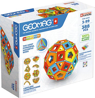 Geomag, Klocki Konstrukcyjne Supercolor Panels Re Masterbox 388, G193 Geomag