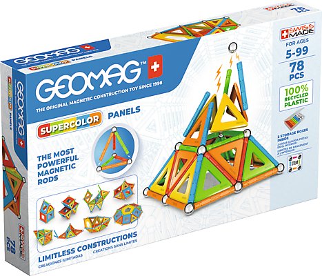 Geomag, klocki konstrukcyjne Supercolor Panels Recycled 78 pcs, G379 Geomag