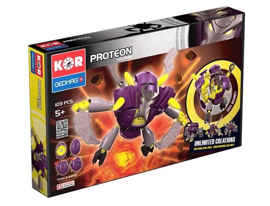 Geomag Kor Proteon, klocki magnetyczne Vulkram Geomag