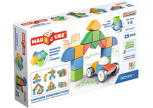 Geomag,  Magicube 4 Shapes Recycled World 25 pcs, G204 Geomag