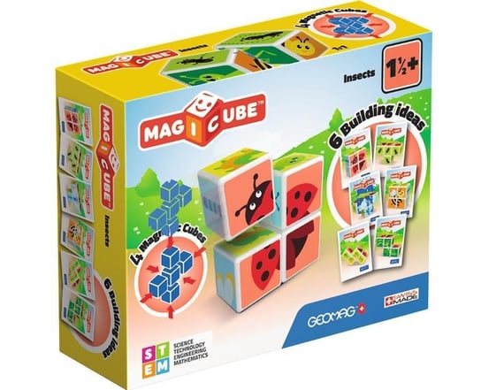 Geomag - Magicube Printed Insects + Cards 7 pcs Geomag
